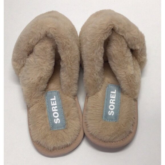Sorel Go Women's Mail Run Slippers Sea Salt Slip On Faux Fur Size 10 NEW NIB - Picture 5 of 11